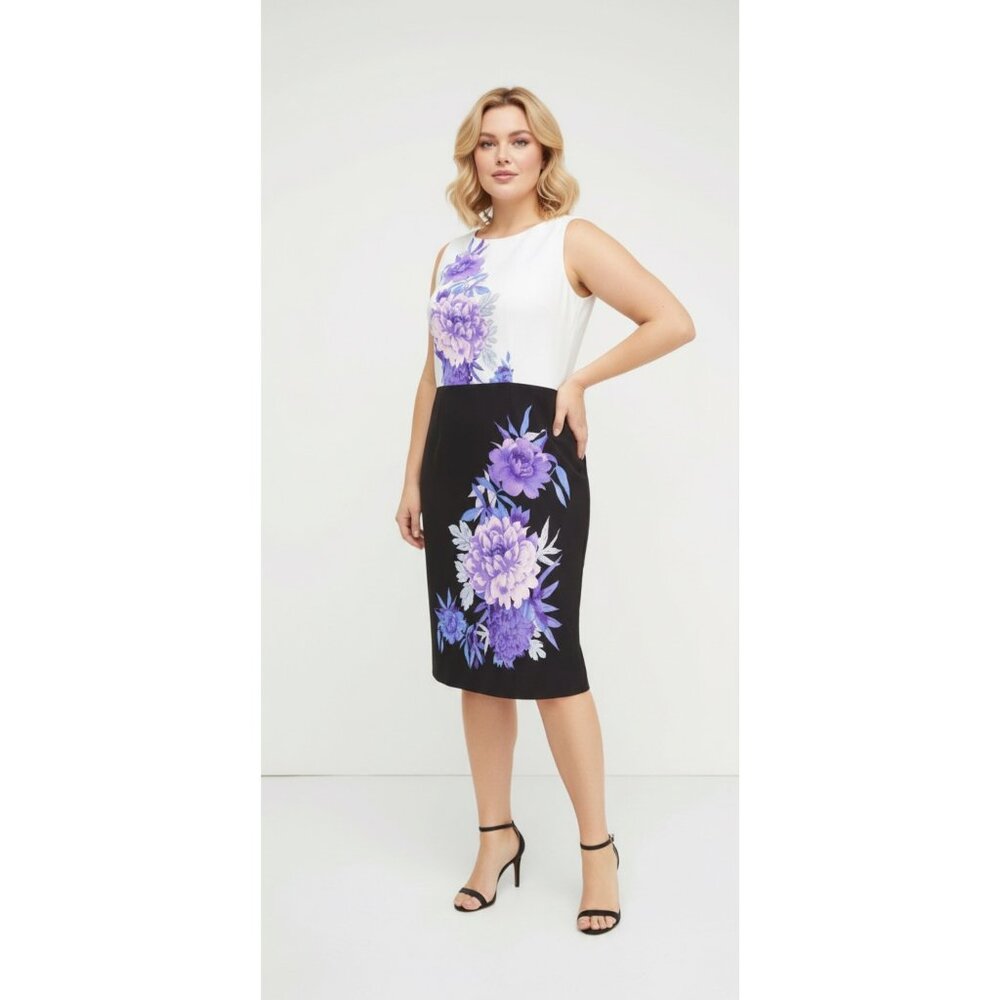 Lane Bryant Floral Colorblock Sheath Dress With Back Cutout 20